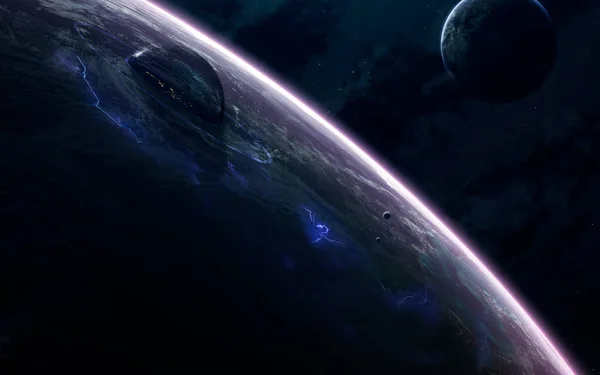 Science-Fiction-Weltraumtapeten, unglaublich schöne Planeten, Galaxien, dunkle und kalte Schönheit des endlosen Universums. Elemente dieses von der NASA bereitgestellten Bildes — Stockfoto