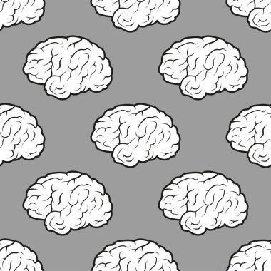 Gri arka plan üzerinde sorunsuz beyin