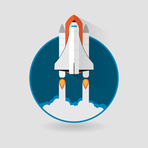 Space Shuttle Launch. Vector illustration — Stock Vector
