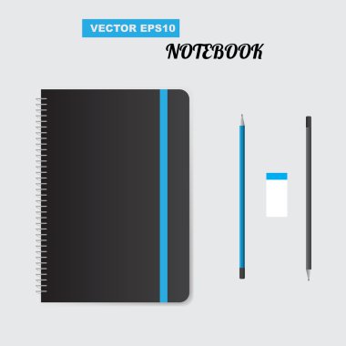 Gerçekçi sarmal not defteri defter. Vektör çizim