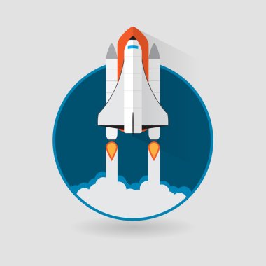 Space Shuttle Launch. Vector illustration clipart