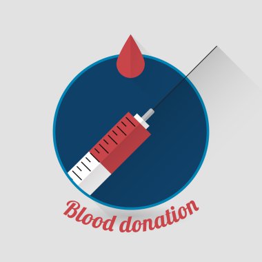 Düz stil kan bağış simgesi