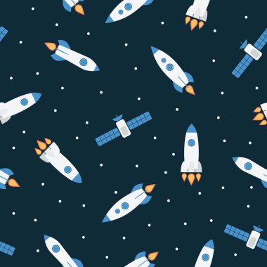 Sorunsuz alanı desenle roketler ve yıldız