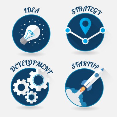 Yeni iş proje başlangıç düz tasarım modern kavramı