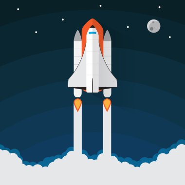 Space Shuttle Launch. Vector illustration clipart
