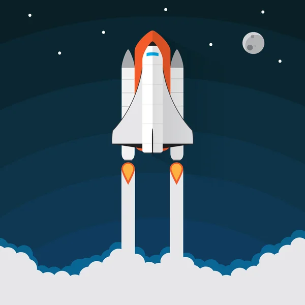 Space Shuttle-Start. Vektorillustration — Stockvektor