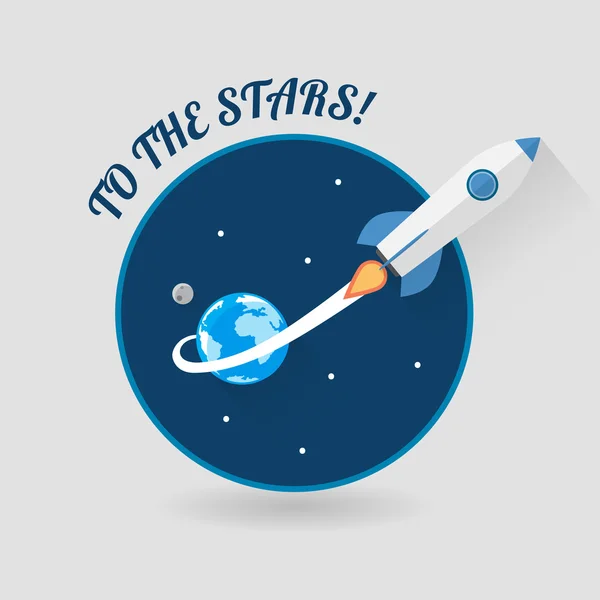 Start Up Concept Space Rocket Modern Flat Design — Stock Vector