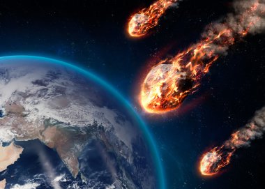 Gibi parlayan bir Meteor toprak metalleri atmosfere. Nasa tarafından döşenmiş bu görüntü unsurları