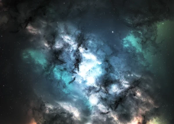 Birçok ışık yılı uzakta dünya derin uzayda yıldız alanı — Stok fotoğraf
