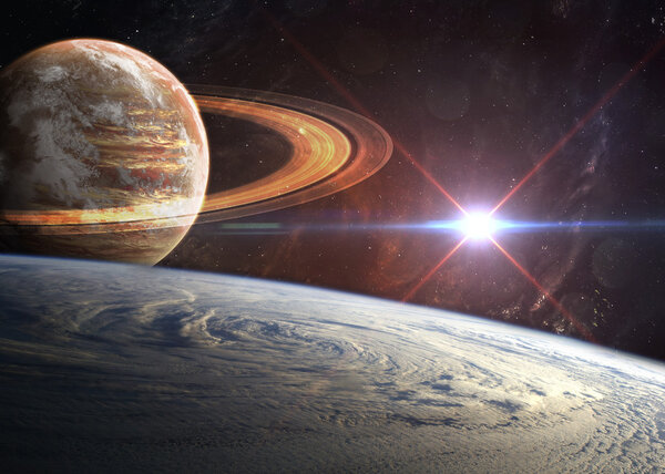 Beautiful space background. Elements of this image furnished by NASA