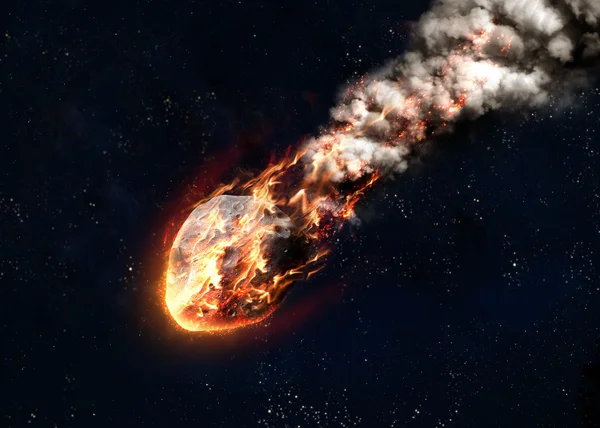 Meteor glowing as it enters the Earths atmosphere — Stock Photo, Image