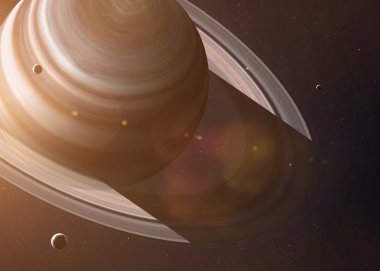 Inscription inspired by the most cryptic planet of Solar System - Saturn. Collage images from NASA.