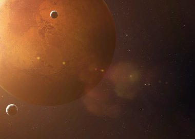 Shot of Mars taken from open space. Collage images provided by www.nasa.gov.