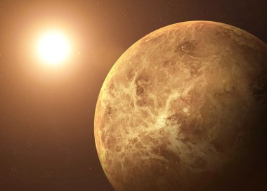 Shot of Venus taken from open space. Collage images provided by www.nasa.gov.