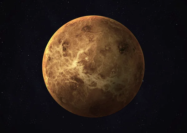 Shot of Venus taken from open space. Collage images provided by www.nasa.gov. — Stockfoto