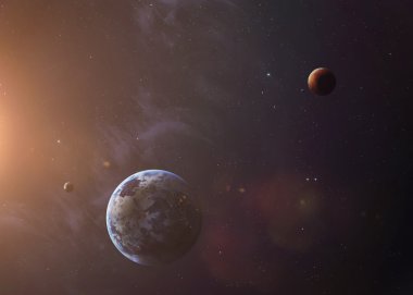 Dünya ile Mars gösterilen tüm onlar güzellik uzaydan vurdu. Son derece ayrıntılı görüntü, NASA tarafından döşenmiş öğeler dahil olmak üzere. Diğer yönler ve gezegenler kullanılabilir.