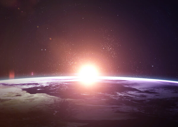 The Earth shot from space showing all they beauty. Extremely detailed image, including elements furnished by NASA. Other orientations and planets available.