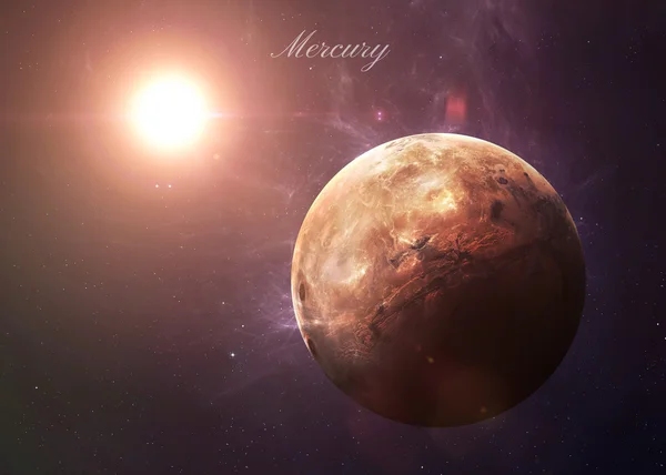 Mercurul din spațiu arată tot ce este frumos. Imagine extrem de detaliată, inclusiv elemente furnizate de NASA. Alte orientări și planete disponibile . — Fotografie, imagine de stoc