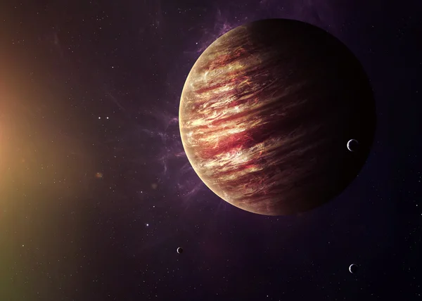 Jupiter a împușcat din spațiu arătând tot ce este frumos. Imagine extrem de detaliată, inclusiv elemente furnizate de NASA. Alte orientări și planete disponibile . Imagini stoc fără drepturi de autor