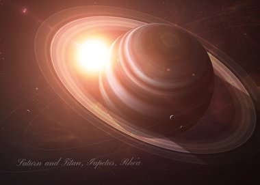 Satürn uyduları uzaydan gösterilen tüm onlar güzellik ile. Son derece ayrıntılı görüntü, NASA tarafından döşenmiş öğeler dahil olmak üzere. Diğer yönler ve gezegenler kullanılabilir.