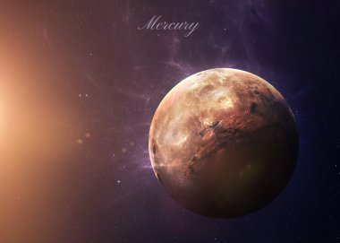 Gösterilen tüm onlar güzellik alan Merkür. Son derece ayrıntılı görüntü, NASA tarafından döşenmiş öğeler dahil olmak üzere. Diğer yönler ve gezegenler kullanılabilir.
