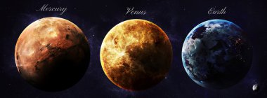 Güneş sistemi gezegenler gösterilen tüm onlar güzellik uzaydan vurdu. Son derece ayrıntılı görüntü, NASA tarafından döşenmiş öğeler dahil olmak üzere. Diğer yönler ve gezegenler kullanılabilir.