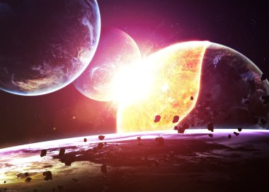 Planet Explosion - Apocalypse - End of The Time. Elements of thi
