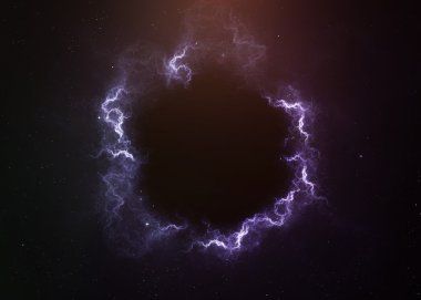 Uzayda kara delik. Bu görüntünün elementleri NASA tarafından desteklenmektedir