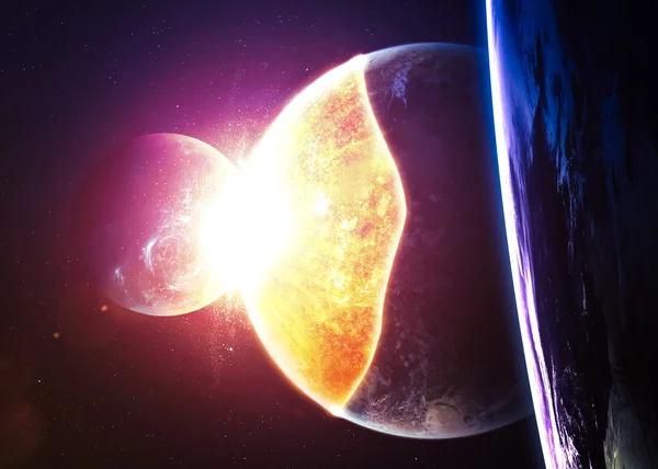 Planetenexplosion - Apokalypse - Ende der Zeit. Elemente von thi — Stockfoto