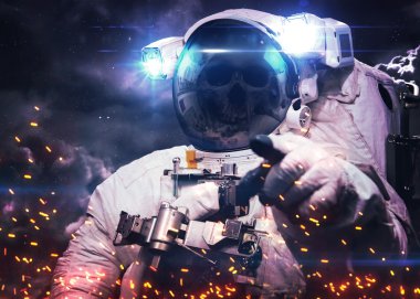 Uzayda Deadastronaut. Nasa tarafından döşenmiş bu görüntü unsurları.