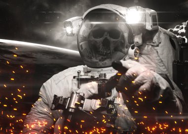 Uzayda Deadastronaut. Nasa tarafından döşenmiş bu görüntü unsurları.