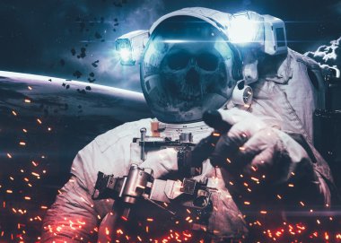 Uzayda Deadastronaut. Nasa tarafından döşenmiş bu görüntü unsurları.