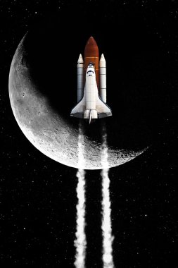 Uzay mekiği göreve çıkıyor. Bu görüntünün elementleri NASA tarafından desteklenmektedir