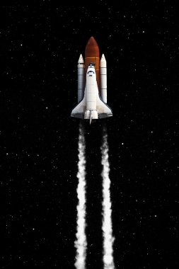 Uzay mekiği göreve çıkıyor. Bu görüntünün elementleri NASA tarafından desteklenmektedir