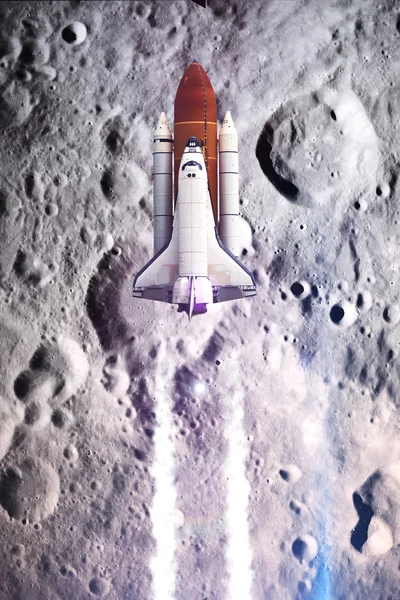 O vaivém espacial decolou numa missão. Elementos desta imagem fornecidos pela NASA — Fotografia de Stock