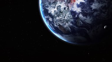 Uzayda Dünya 'nın yüksek çözünürlüklü görüntüsü. NASA tarafından döşenmiş elementler