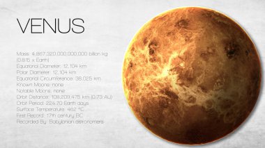 Venus - High resolution Infographic presents one of the solar system planet, look and facts. This image elements furnished by NASA.