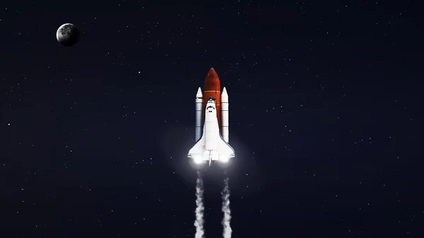 Immagine ad alta risoluzione dello Space Shuttle che decolla in missione. Elementi forniti dalla NASA — Foto Stock