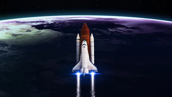 Space shuttle pozostawiając ziemię - elementy tego obrazu urządzone przez NASA — Zdjęcie stockowe