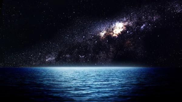 Sea at night. Elements of this image furnished by NASA — ストック写真