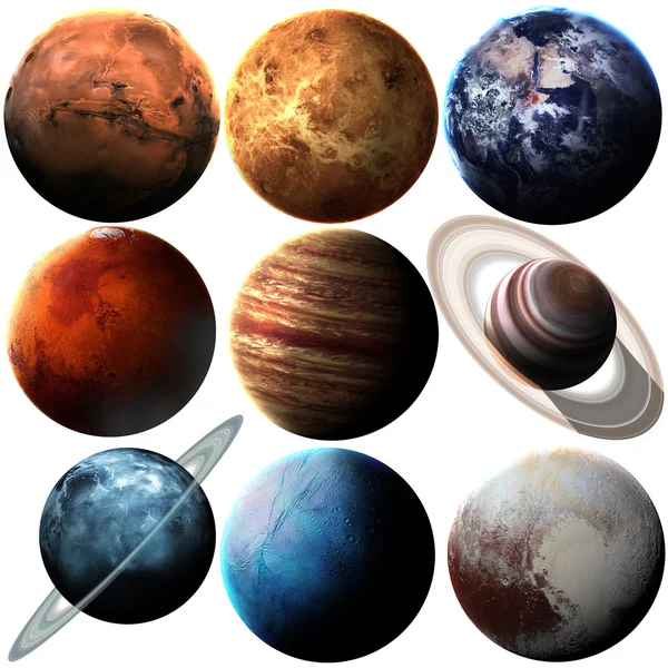 Hight quality isolated solar system planets. Elements of this image furnished by NASA — Stock Fotó