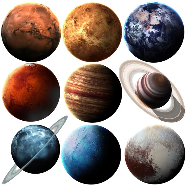 Hight quality isolated solar system planets. Elements of this image furnished by NASA — 스톡 사진