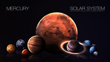 Mercury - 5K resolution Infographic presents one of the solar system planet. This image elements furnished by NASA.