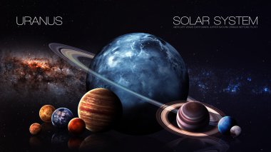 Uranus - 5K resolution Infographic presents one of the solar system planet. This image elements furnished by NASA.