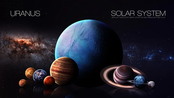 Neptuno - Resolución 5K La infografía presenta uno de los planetas del sistema solar. Esta imagen elementos proporcionados por la NASA . — Foto de Stock