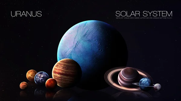 Neptuno - Resolución 5K La infografía presenta uno de los planetas del sistema solar. Esta imagen elementos proporcionados por la NASA . — Foto de Stock