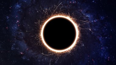 Uzayda kara delik. Bu görüntünün elementleri NASA tarafından desteklenmektedir