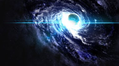 Uzayda kara delik. Bu görüntünün elementleri NASA tarafından desteklenmektedir