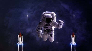 Uzayda bir astronot. Bu görüntünün elementleri NASA tarafından desteklenmektedir.