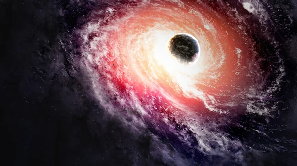 Черная дыра в космосе. Элементы этого изображения предоставлены НАСА — стоковое фото